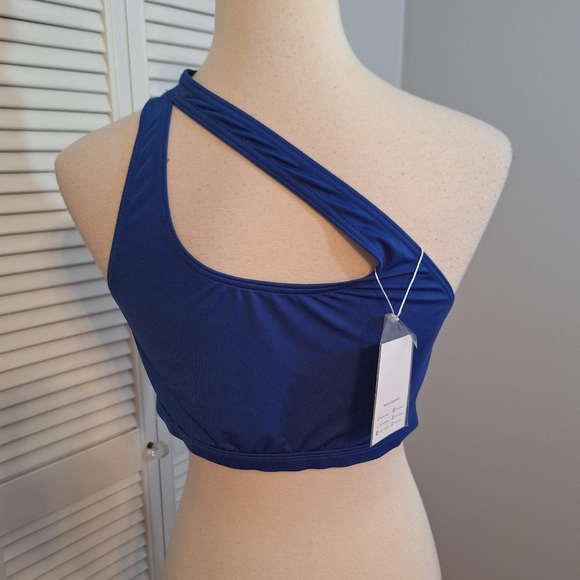 Classic fashion royal blue one shoulder athletic bra XL NWT *K - Picture 4 of 6